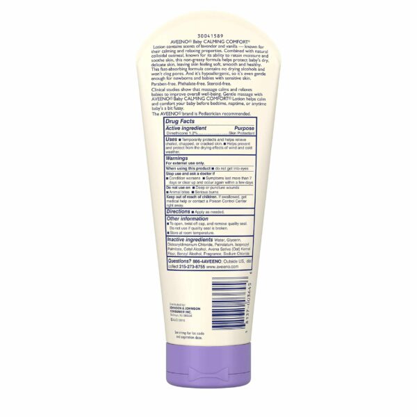 Aveeno Baby Calming Comfort Moisturizing Lotion with Lavender, Vanilla and Natural Oatmeal, 8 fl. oz - Image 6