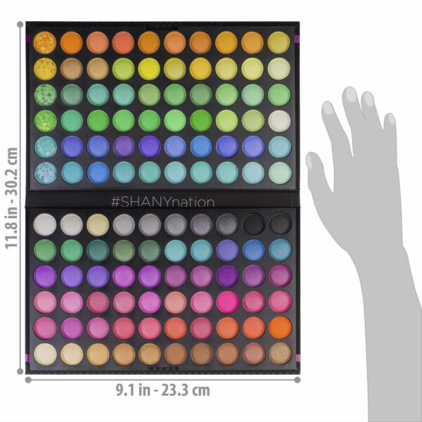 SHANY Highly Pigmented Eye Makeup Palette, 120 Matte Shimmer Metallic Eyeshadow Pallet with Long Lasting and Blendable Natural Colors - Classic Neon - Image 4