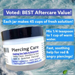 Urban ReLeaf Piercing Care - Healing Sea Salt & Botanical Aftercare - Safely Clean & Heal New & Stretched Piercings - 1 (3 Ounce) - Image 6