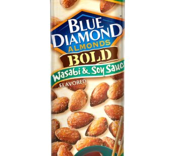 Blue Diamond Almonds Wasabi & Soy Flavored Snack Nuts, Single Serve Bags (1.5 oz, Pack of 12)