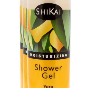 ShiKai Daily Moisturizing Shower Gel (Yuzu, 12oz, Pack of 3) | Gentle Formula | Aloe Vera & Oatmeal for Soft, Healthy Skin | Dry Skin Relief