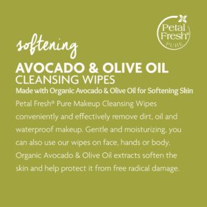 Petal Fresh Softening & Protecting Avocado & Olive Oil Makeup Removing, Cleansing Towelettes, Gentle Face Wipes, Daily Cleansing, Vegan and Cruelty Fr - Image 2