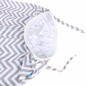 Teamoy (2 Pack Reusable Pail Liner for Cloth Diaper/Dirty Diapers Wet Bag, Gray Chevron+Slate - Image 4