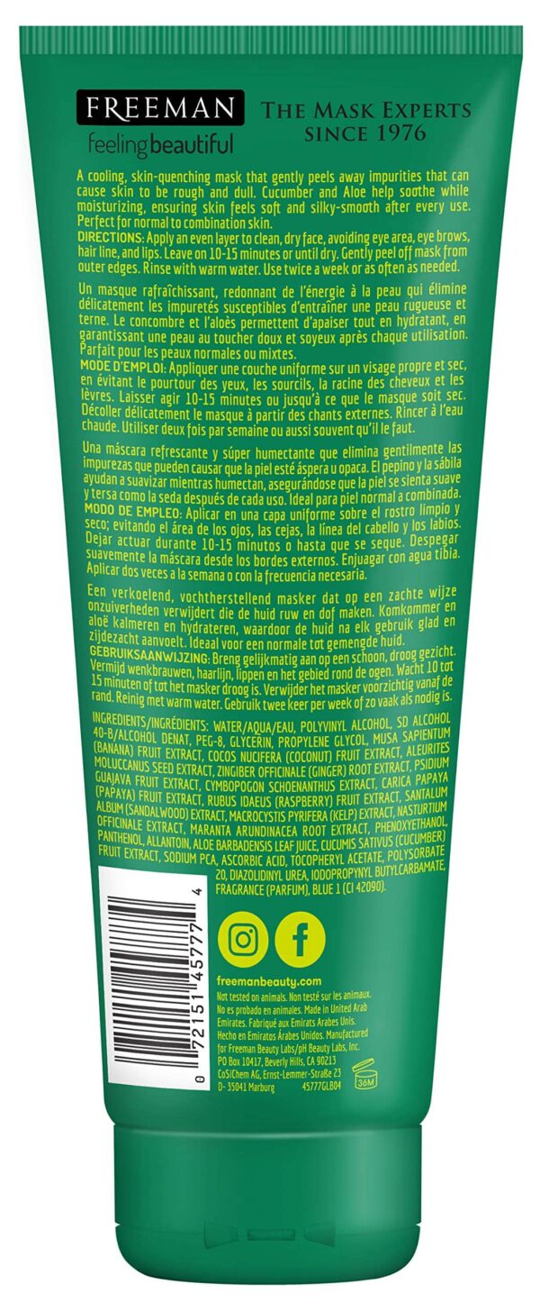 Feeling Beautiful Freeman Cucumber Peel-Off Gel Mask,6 Fl Oz (Pack of 2) - Image 2