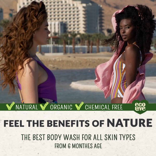 ecoLove - Natural Moisturizing Body Wash for Dry Skin - With Organic Cucumber - No SLS or Parabens - Vegan and Cruelty-Free Shower Gel, 17.6 oz - Image 4