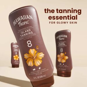 Hawaiian Tropic Island Tanning Lotion Sunscreen SPF 8, 8oz | Outdoor Tanning Lotion with SPF, SPF 8 Sunscreen, Oxybenzone Free Sunscreen, 8oz - Image 2