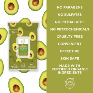 Petal Fresh Softening & Protecting Avocado & Olive Oil Makeup Removing, Cleansing Towelettes, Gentle Face Wipes, Daily Cleansing, Vegan and Cruelty Fr - Image 3