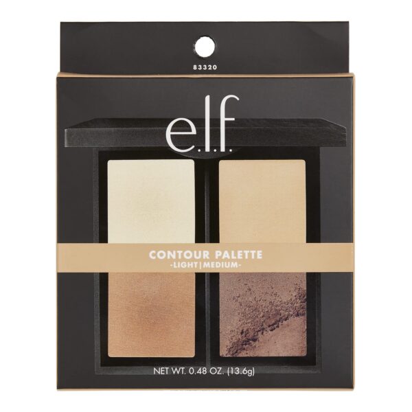 e.l.f. Contour Palette, 4 Shades, Customizable, Easy to Apply, Sculpts, Shades, Brightens, Light/Medium, Infused with Vitamin E, All-Day Wear, 0.56 Oz - Image 3