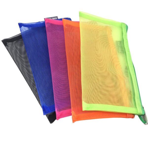 Outman Pack of 5 pcs Multipurpose Nylon Mesh Cosmetic Bag Makeup Travel Cases Pencil Case Travel Organizers - Image 2