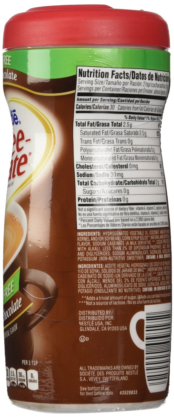 Nestle Coffee Mate Sugar Free Powdered Creamer Chocolate, 10.2 OZ (Pack of 6 - Image 2