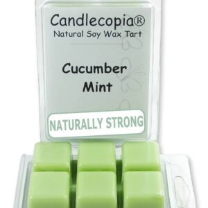 Candlecopia Cucumber Mint Strongly Scented Hand Poured Vegan Wax Melts, 12 Scented Wax Cubes, 6.4 Ounces in 2 x 6-Packs - Image 1