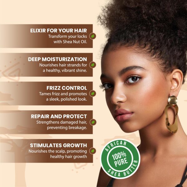 African Shea Nut Butter Oil 2 fl. oz. 100% Pure Natural Skin, Face, Hair Growth And Moisturizer. DIY Body Butters, Lotions, Creams, Lip Balm And Soap - Image 5