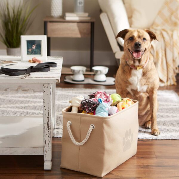 Bone Dry Pet Storage Collection Collapsible Bin, Medium Rectangle, Taupe - Image 5