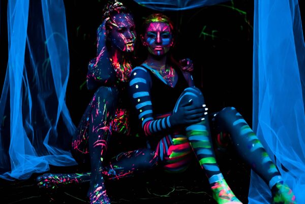 Midnight Glo UV Face & Body Paint Set - Fluorescent Face Paints - Blacklight Reactive - Safe, Washable, Non-Toxic (6 Bottles 0.75 oz. Each) - Image 4