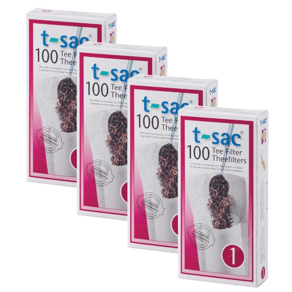 T-Sac Tea Filter Bags, Disposable Tea Infuser, Number 1-Size, 1-Cup Capacity, Set of 400