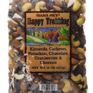 Trader Joe's Happy Trekking...Almonds, Cashews, Pistachios, Chocolate, Cranberries & Cherries...15 oz. bag...Low Sodium...No Gluten - Image 1