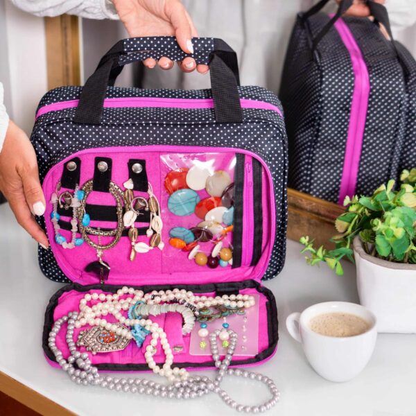 Large Travel Hanging Toiletry Bag For Women With Jewelry Organizer - Folding Bathroom Toiletry Cosmetic Organizer - XL Hanging Travel Bag For Full Siz - Image 4