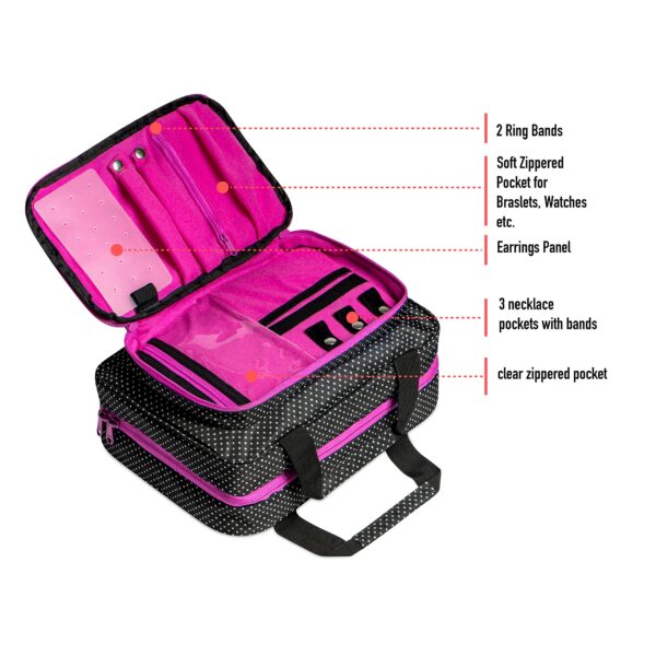 Large Travel Hanging Toiletry Bag For Women With Jewelry Organizer - Folding Bathroom Toiletry Cosmetic Organizer - XL Hanging Travel Bag For Full Siz - Image 6