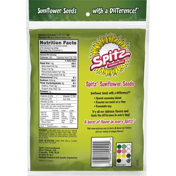 Spitz Dill Pickle Flavored Sunflower Seeds, 6 oz Bag (Pack of 12) - Image 2