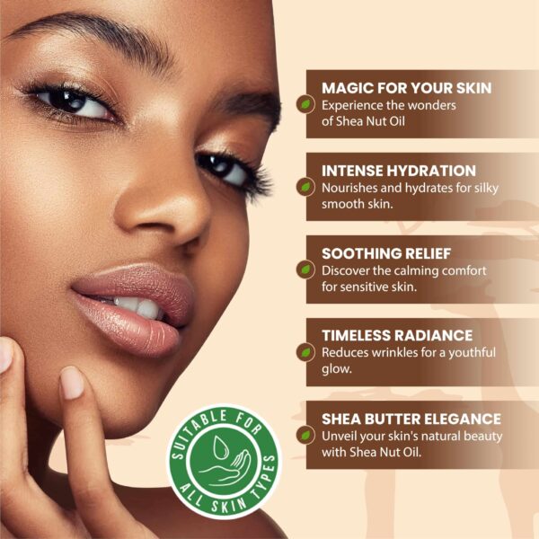 African Shea Nut Butter Oil 2 fl. oz. 100% Pure Natural Skin, Face, Hair Growth And Moisturizer. DIY Body Butters, Lotions, Creams, Lip Balm And Soap - Image 4