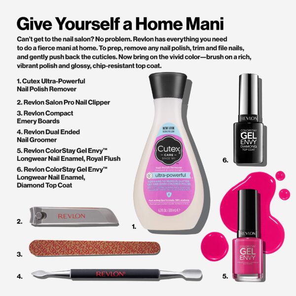 Revlon ColorStay Gel Envy Longwear Nail Polish, with Built-in Base Coat & Glossy Shine Finish, in Red/Coral, 620 Roulette Rush, 0.4 oz - Image 5