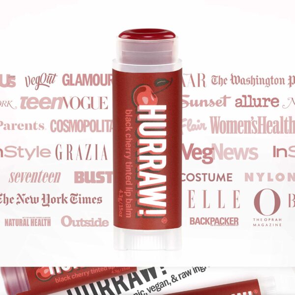 Hurraw! Black Cherry Tinted Lip Balm, 2 Pack: (Sheer Red Tint) Organic, Certified Vegan, Cruelty and Gluten Free. Non-GMO, 100% Natural Ingredients. B - Image 4