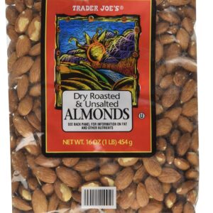 Trader Joe's Dry Roasted & Unsalted Almonds, 16 Ounce - Image 1