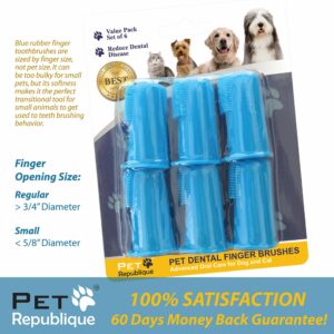 Pet Republique Dog Finger Toothbrush Set of 6 - Dental Brush for Large to Small Dogs, Cats, and Most Pets - Image 2