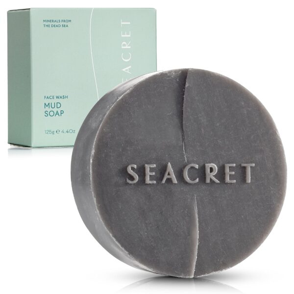 SEACRET MUD SOAP BAR: All-Natural Black Mud Bar Soap, Enriched with Guinness Kernel Oil, Witch Hazel & Sea Salt for Cleaning, Exfoliating, Detoxifying