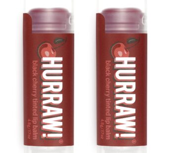 Hurraw! Black Cherry Tinted Lip Balm, 2 Pack: (Sheer Red Tint) Organic, Certified Vegan, Cruelty and Gluten Free. Non-GMO, 100% Natural Ingredients. B