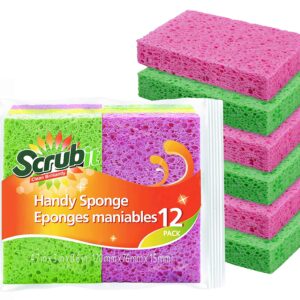 SCRUBIT Cleaning Scrub Sponges - Non-Scratch Kitchen sponges for Dishes -12 Pack Dishwashing Sponge - Assorted Colors - Image 1