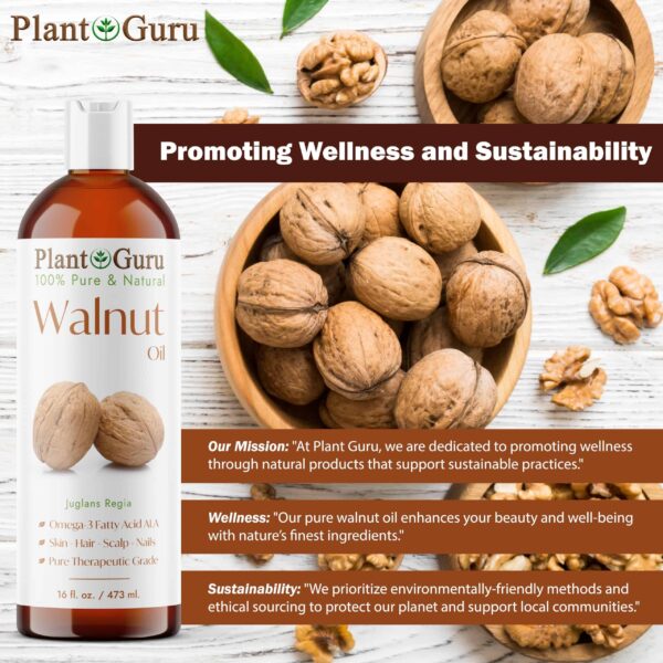 Walnut Oil 16 oz - Cold Pressed 100% Pure Natural - Skin, Body, Face, and Hair Growth Moisturizer. Great For Creams, Lotions, Lip balm and Soap Making - Image 8
