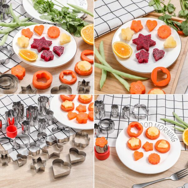 Oneleaf Stainless Steel Cutter Shapes Set,20pcs,Vegetable,Fruit,Mini Pie,Doughnut/Donut,Sandwich,Biscuits,Cookie Metal Easter Fun Cutter Model,For Bak - Image 4