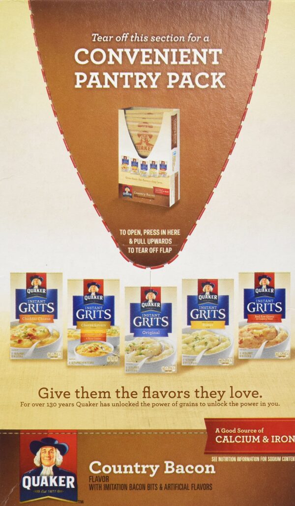 Quaker Country Bacon Flavor Instant Grits, 12 Count (Pack of 1) - Image 2