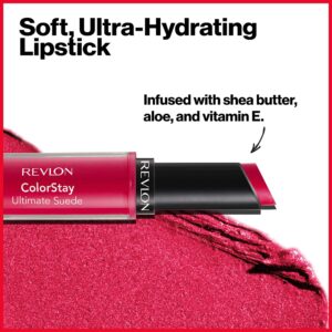 REVLON Lipstick, ColorStay Ultimate Suede Lipstick, High Impact Lip color with Moisturizing Creamy Formula, Infused with Vitamin E, 025 Socialite, 0.0 - Image 5