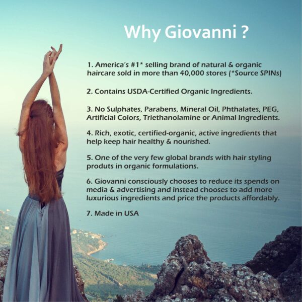 GIOVANNI ECO CHIC Frizz Be Gone - Super Smoothing Anti-Frizz Hair Serum, Adds Shine, Seals in Color, Infused with Natural Botanical Ingredients, Salon - Image 5