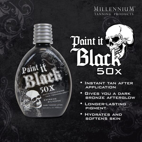 Millennium Tanning Paint It Black 50X - Extreme Dark Tanning Lotion, 13.5 Ounces - Image 2