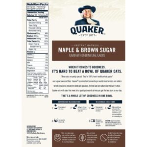 Quaker Instant Oatmeal Cereal, Maple and Brown Sugar, (40-1.51 oz packets) 60.6 Ounce - Image 2