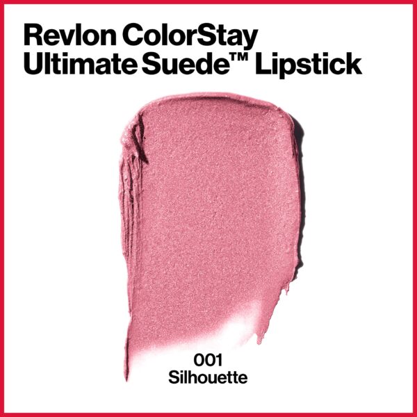 REVLON ColorStay Ultimate Suede Lipstick, Longwear Soft, Ultra-Hydrating High-Impact Lip Color, Formulated with Vitamin E, Silhouette (001), 0.09 oz - Image 2