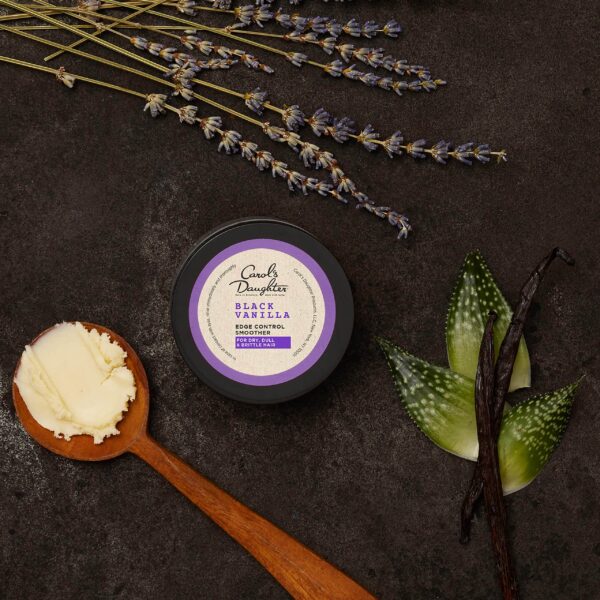 Carol's Daughter Black Vanilla Edge Control for Curly, Wavy or Natural Hair, Clear Edge Smoother for Dry, Dull or Brittle Hair, 2 Oz - Image 6