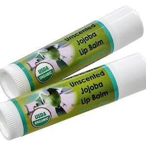 USDA Organic Unscented Lip Balm 2 Pack - Over 70% Pure Organic Jojoba Oil and Organic Beeswax, Soothes and Softens Dry, Cracked, and Sensitive Lips, No Added Scent, No added Taste 15 oz/4.6 gm - Image 1