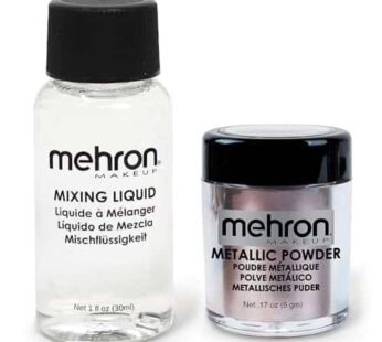 Mehron Makeup Metallic Powder (.17 oz) with Mixing Liquid (1 oz) (LAVENDER)