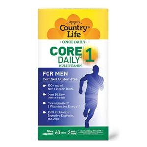 Country Life Core Daily-1, 6-in-1 Vegetarian Mens Multivitamins with Coenzymated B Vitamins for Energy, Immune Support, Over 30 Raw Whole Foods, 60 Tablets - Image 3