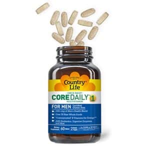 Country Life Core Daily-1, 6-in-1 Vegetarian Mens Multivitamins with Coenzymated B Vitamins for Energy, Immune Support, Over 30 Raw Whole Foods, 60 Tablets - Image 2