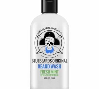 Bluebeards Original Fresh Mint Beard Wash for Men, 8.5 oz. – Natural Beard Wash and Beard Moisturizer with Peppermint Oil – Deeply Cleans, Softens, and Conditions Your Beard and Skin – Made in USA