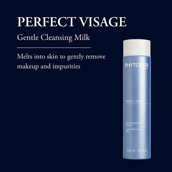 Phytomer Perfect Visage Gentle Cleansing Milk | Moisturzing Daily Face Cleanser & Makeup Remover | Sustainable & Eco-Friendly Skincare | 250ml - Image 2