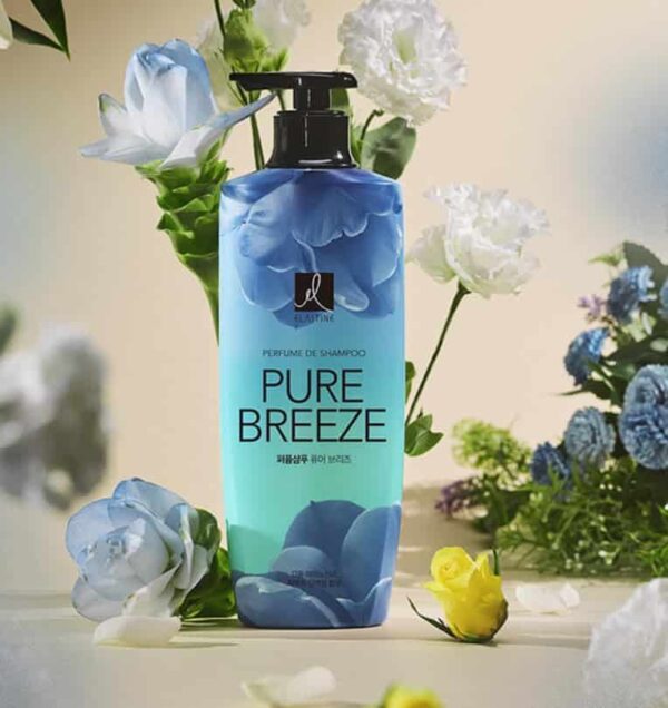 Elastine Perfumed Pure Breeze Hair Shampoo+Conditioner Set 600mlx2 - Image 6