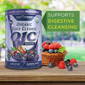 OJC Blueberry Detox by Purity Products - Certified Organic Juice Cleanse - Organic Super Fruits, Probiotics + 4 Grams Organic Psyllium Fiber - Gluten Free, Vegan - 300 Grams - Image 4