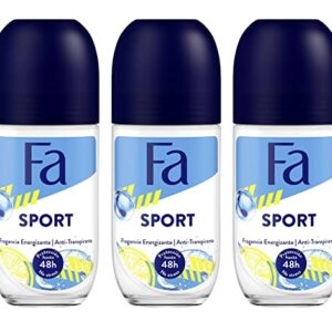 Fa Deodorant 1.7 Ounce Roll-On Sport (50ml) (3 Pack) - Image 1