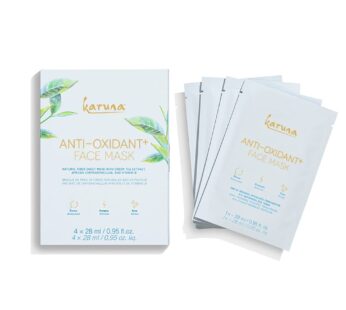 Karuna Skin – Antioxidant+ Face Masks for Dry, Mature Skin, Rejuvenating & Nourishing Face Masks Skincare Essential, Facial Mask w Green Tea Extract, Chinese Licorice & African Chrysanthellum, 4 Pack